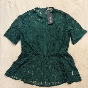 Tobrief Green Lace Top